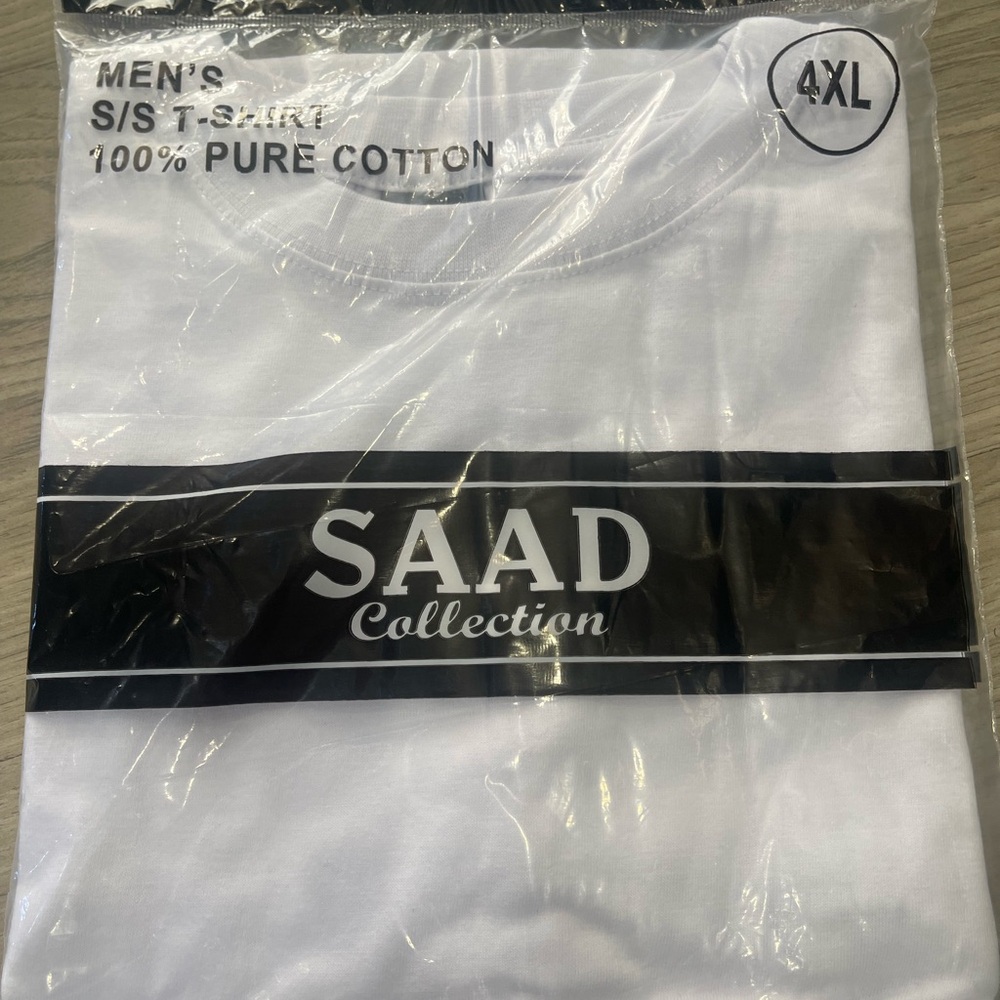 White SAAD Collection Men's T-Shirt 4XL Six pcs